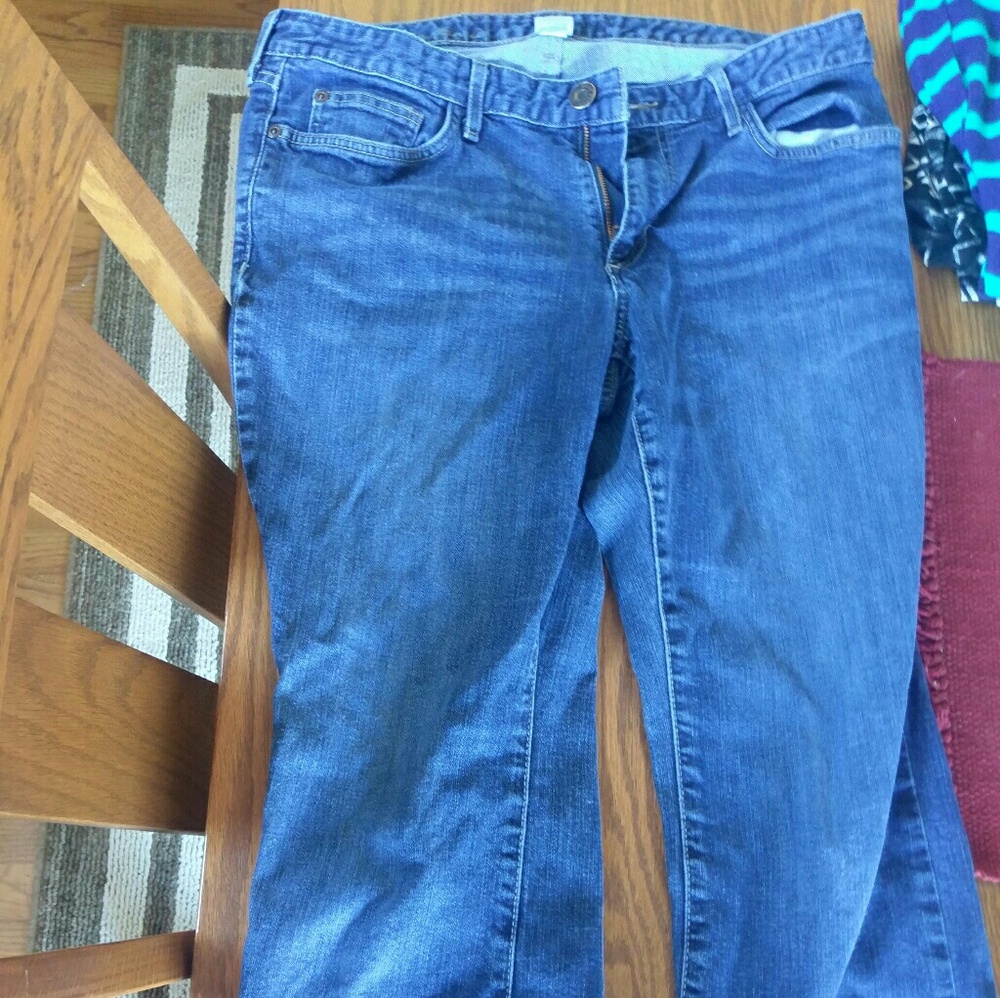 Long, boot cut jeans